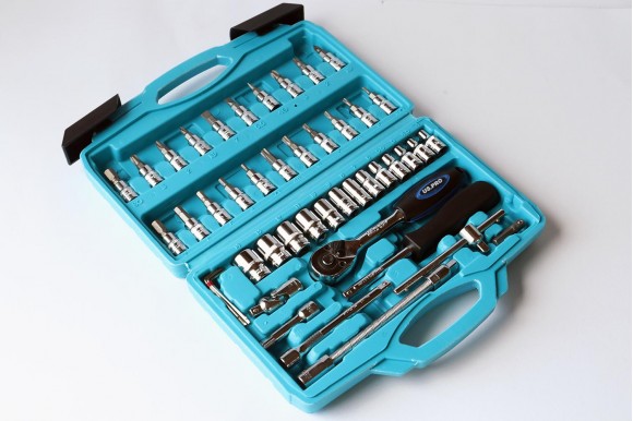 Dopsleutelset met ratel 45-tandig 1/4" 46-delig